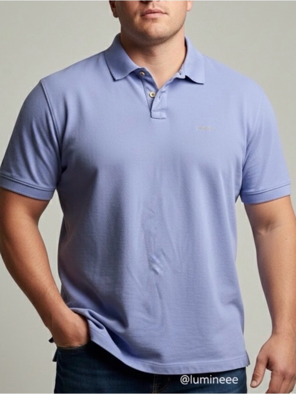 Patagonia Classic Organic Cotton Polo Shirt Periwinkle Blue XL